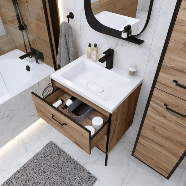 Зеркало (53,5х83,5) Grossman Неро 205003 с полкой черное