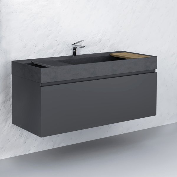Тумба RAVAL Facet 120 подвесная Антрацит Fac.01.120/P/A/RL