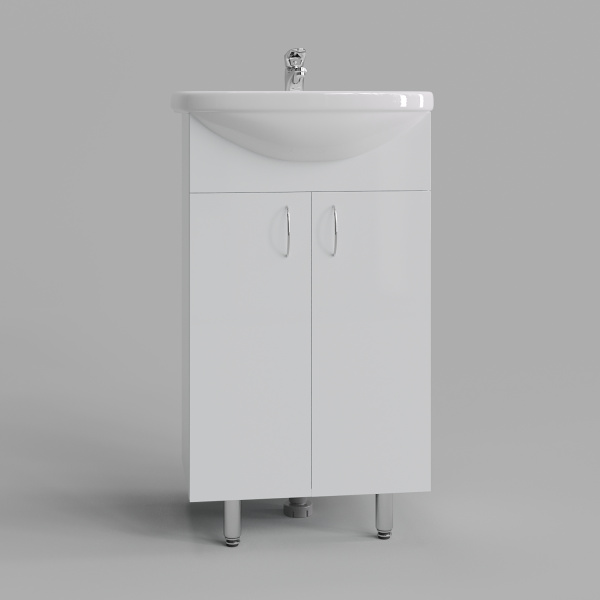 Тумба напольная с раковиной Orange Лайт LA-50TUW+RA белый