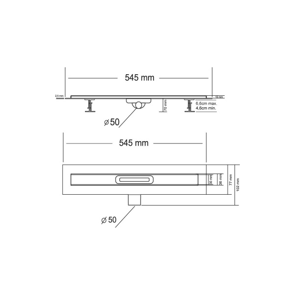 Душевой лоток Vincea SAY CARMINE SAY.510.50.P.DUZ 50 см, хром