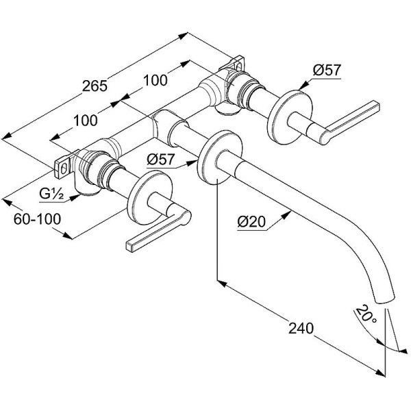 Смеситель для раковины Kludi Nova Fonte 201463915
