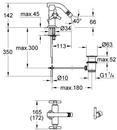 Смеситель для биде двувехнтильный Grohe Atrio 24010 000 (24010000)