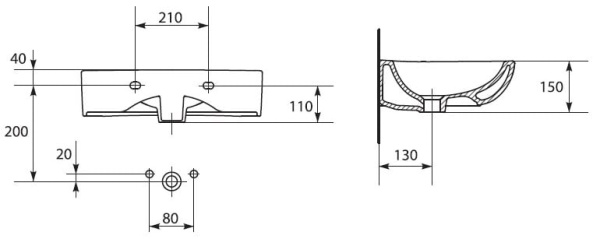 Раковина Cersanit Nano P-UM-N50/1-L