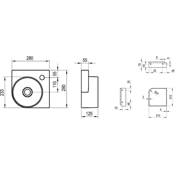 Раковина подвесная Ravak Yard 28 C XJX0D228000