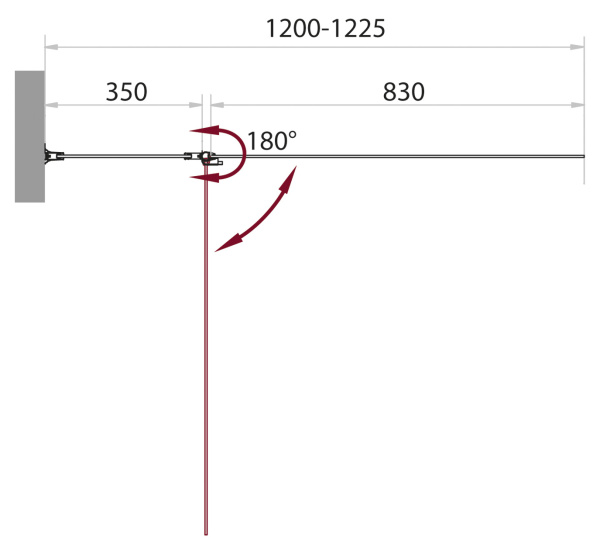 Душевая шторка на ванну (120х140) BelBagno SELA-V-11-120/140-P-Cr-L