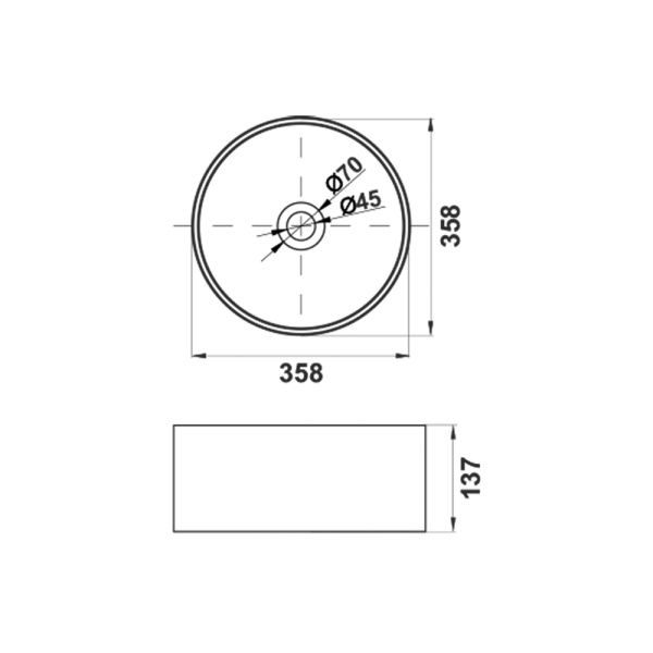 Раковина накладная (35,8х35,8) Melana 320357MG-805