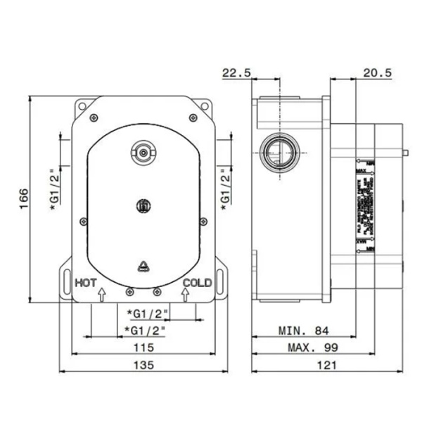 Универсальная внутренняя часть для термостата Kerama Marazzi 27751KM.00.000
