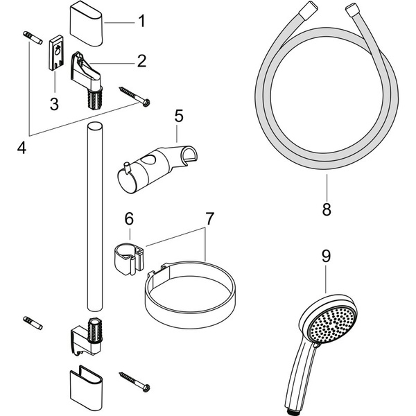 Душевой гарнитур с мыльницей Hansgrohe Croma 100 Vario/Unica C 4jet 27772000 хром