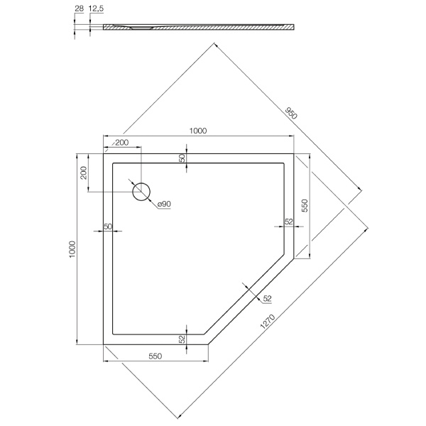 Душевой поддон (100х100) Aquaton Калифорния M 1A739836CA010