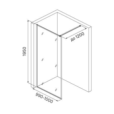 Душевая перегородка IDDIS 100x195 (SLI8WS0i23)