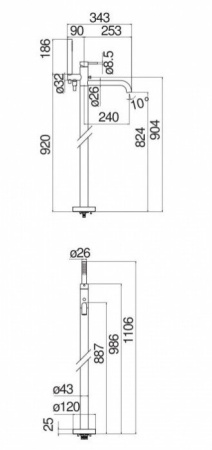 Напольный смеситель Nobili Live WE00180/TBM