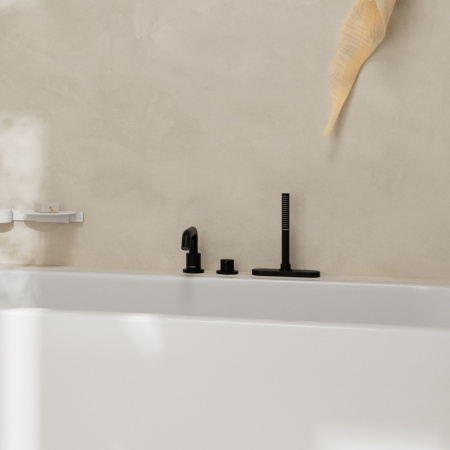 Смеситель на борт ванны 3 отвесртия Hansgrohe Tecturis S 73447670 черный матовый