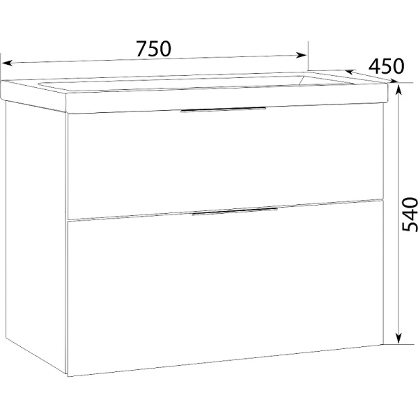 Тумба с раковиной Marka One Idalgo 75П У72777