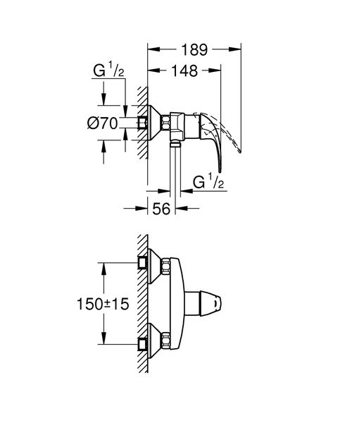 Смеситель для душа Grohe BauCurve 23631 000 (23631000) хром
