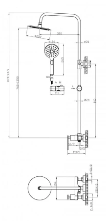 Душевая система Cezares Momento MOMENTO-CD-01