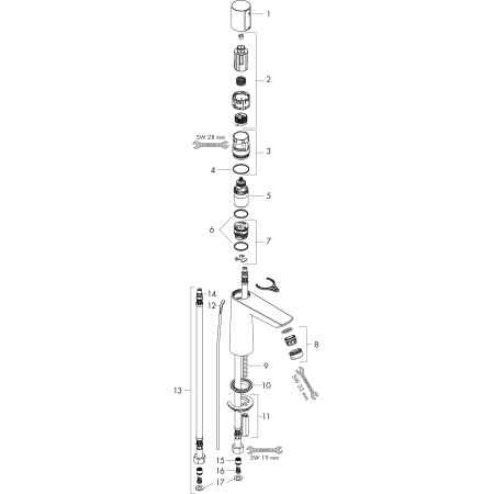 Смеситель для раковины без донного клапана Hansgrohe Talis Select E 71751000 хром