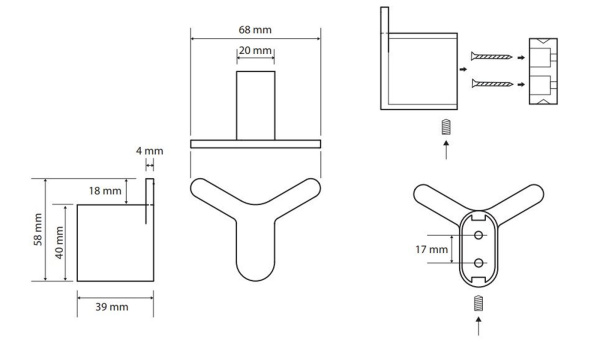 Крючок двойной Bemeta Organic 157106211
