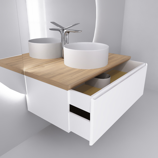 Тумба под раковину Jorno Solis new 100  SolN.01.100/P/W/JR