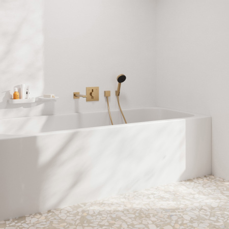 Смеситель для ванны на 2 потребителя Hansgrohe DuoTurn E 75417140 шлифованная бронза