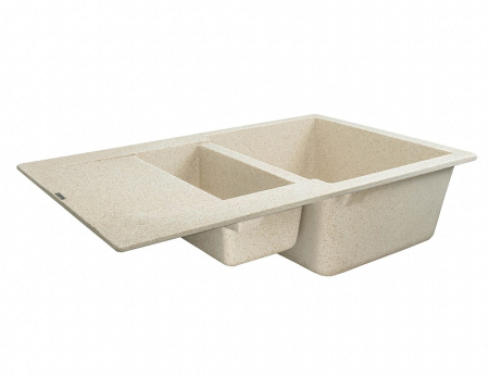 Мойка-Мраморная  (двойная) "KAISER"  KM2M-5080 Black&White, бежевый