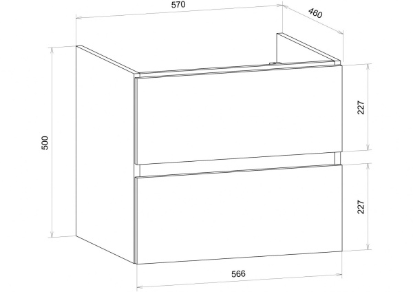 База под раковину напольная Art&max AM-Techno-600-2C-SO-FC305 АЙС Какао