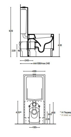 Бачок для унитаза Althea Ceramica Design Plus 40202ner