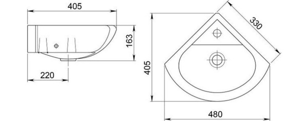 Раковина встраиваемая Onika Радиан 33 1.3130.9.S00.10B.0