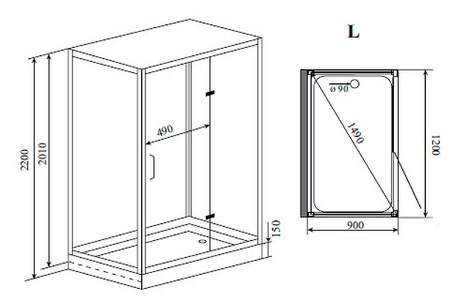 Душевая кабина Timo Premium PURO 90*120*220  (H-510L)
