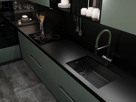 Смеситель для кухни EMAR ЕС - 7024GRN PVD Dark