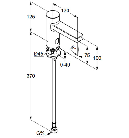 Смеситель для раковины электронный Kludi Zenta 3810505