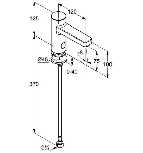 Смеситель для раковины электронный Kludi Zenta 3810505