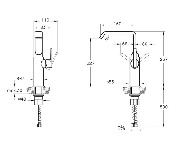 Смеситель для раковины Vitra Suit A42765