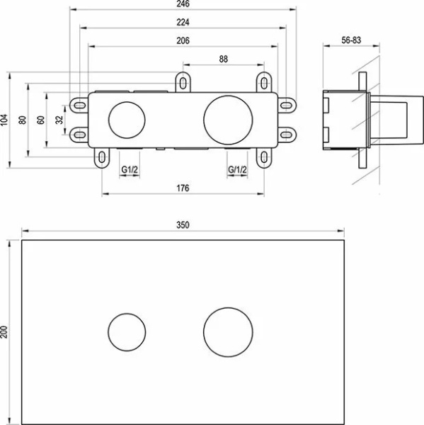 Скрытая часть для смесителя G 1/2 Ravak R-box Basin 07B.50 X070231 Скрытая часть для смесителя G 1/2 Ravak R-box Basin 07B.50 X070231