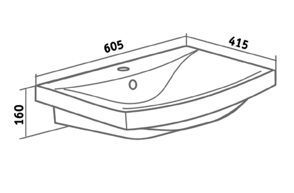 Раковина мебельная Cersanit Carina 60 (УТ000002241)