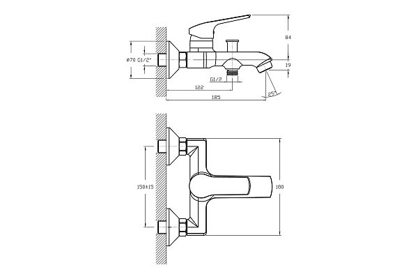 Смеситель для ванны/душа Koller Pool Twist TW0100