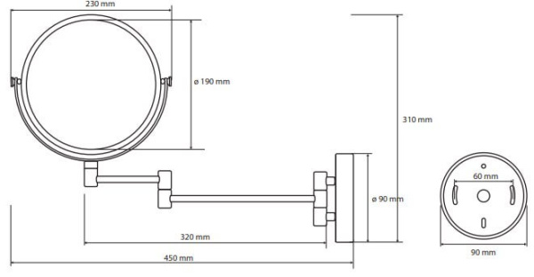 Косметическое зеркало двусторонная Bemeta 112201510