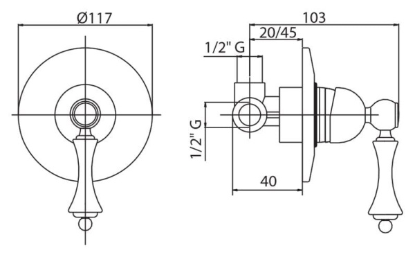 Смеситель для душа Cezares MARGOT-DIM-01-Bi Смеситель для душа Cezares MARGOT-DIM-01-Bi