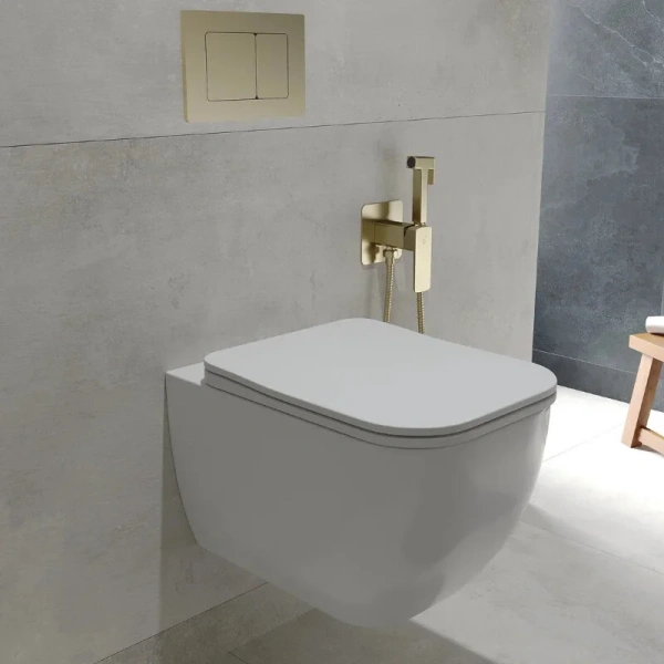 Подвесной унитаз безободковый смыв торнадо Oliveeka OL-1216, с сиденьем микролифт