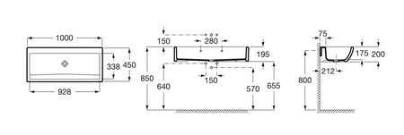 Раковина подвесная (100х45) Roca Access  368PB8000