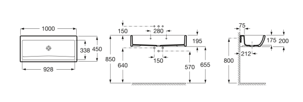 Раковина подвесная (100х45) Roca Access  368PB8000