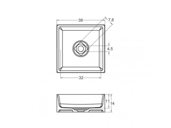 Раковина Riho Thin Square (38х38х15) W023001105