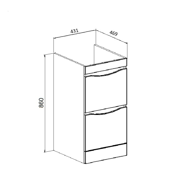 Тумба под раковину Runo Орион 45 (00-00000145)