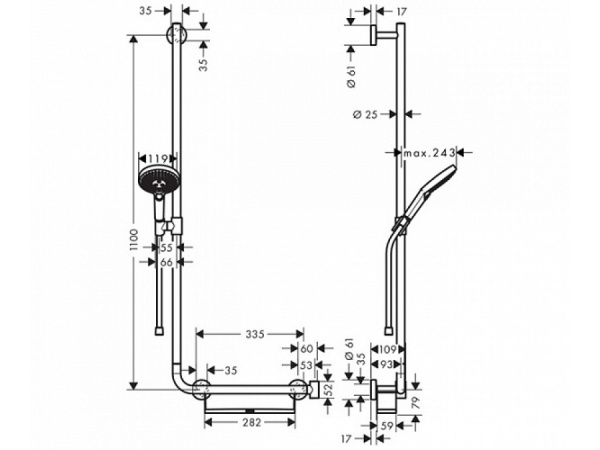 Душевой гарнитур Hansgrohe Raindance Select S 26325000