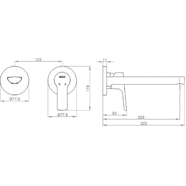 Смеситель для раковины E.C.A. Luna 102167606EX-YY Смеситель для раковины E.C.A. Luna 102167606EX-YY