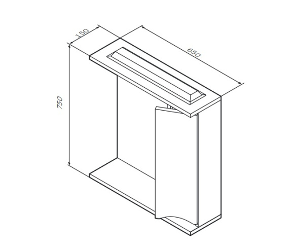 Зеркальный шкаф (65х78) Am.Pm Like M80MPR0651WG