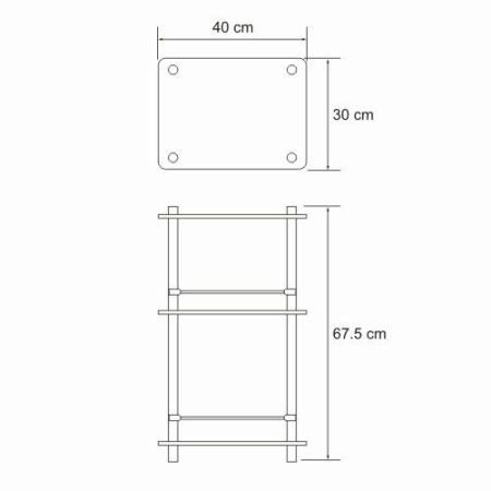 Напольная тройная полка  WasserKRAFT K-4033