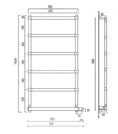 Электрический полотенцесушитель Margaroli Sereno 5824706CRNB