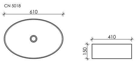 Раковина накладная (61х41) Ceramica Nova ELEMENT CN5018