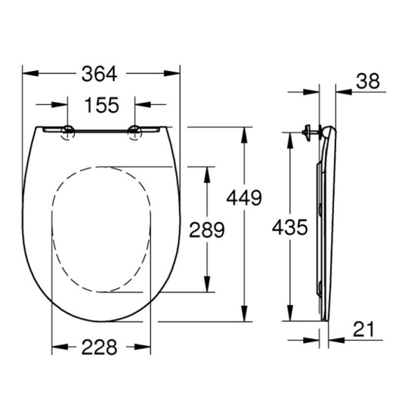 Сиденье для унитаза с микролифтом (тонкий) Grohe Bau Ceramic 39898 000 (39898000)