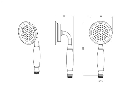 Лейка для душа WONZON & WOGHAND, черный матовый WW-88SC07-MB